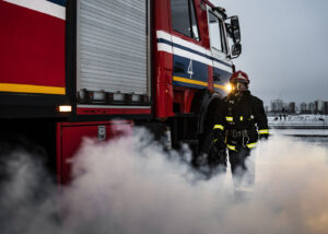 Vigile del fuoco camion amianto